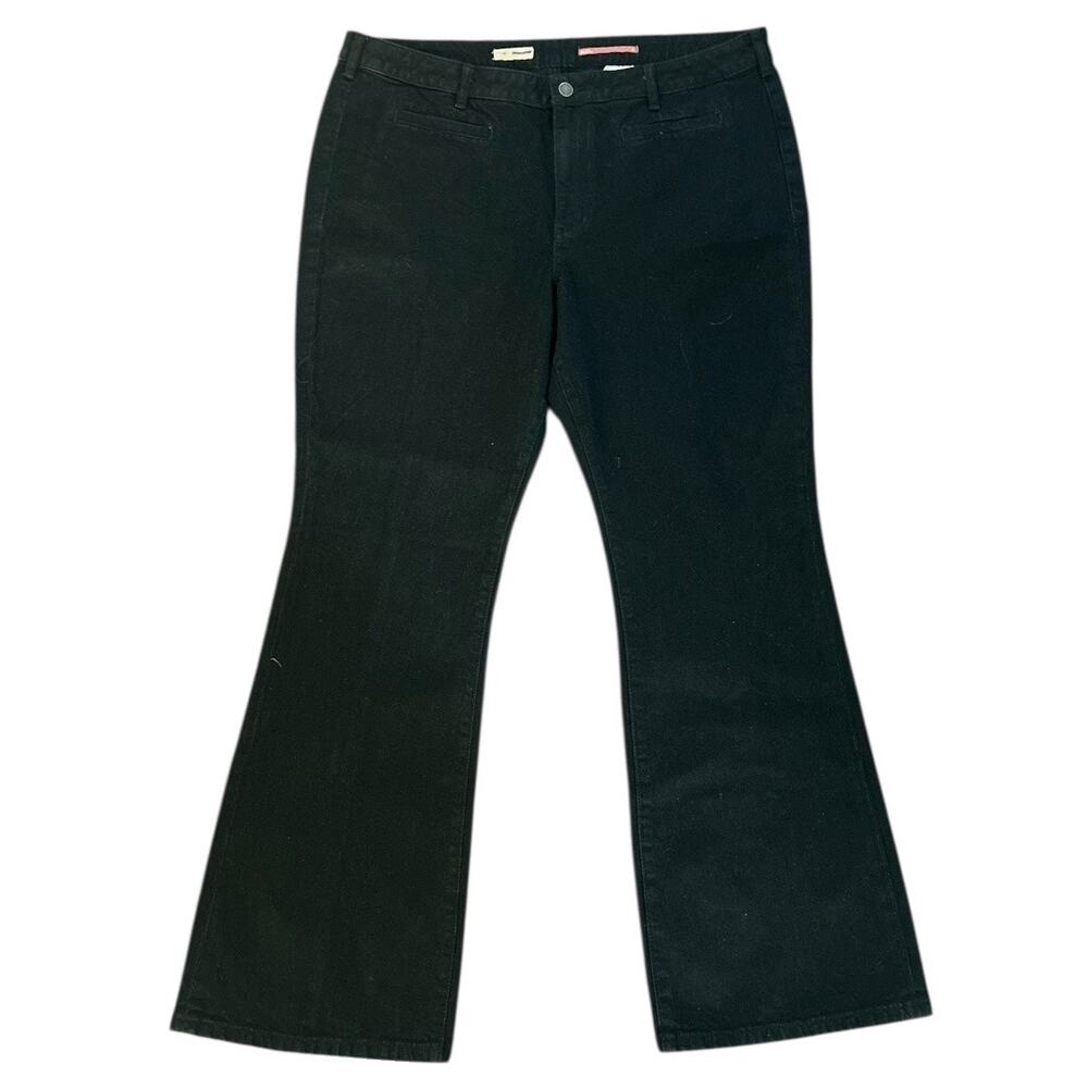 Pilcro Anthropologie Black Kick Flare Jeans Women's 34 High Rise Ankle Zip NEW